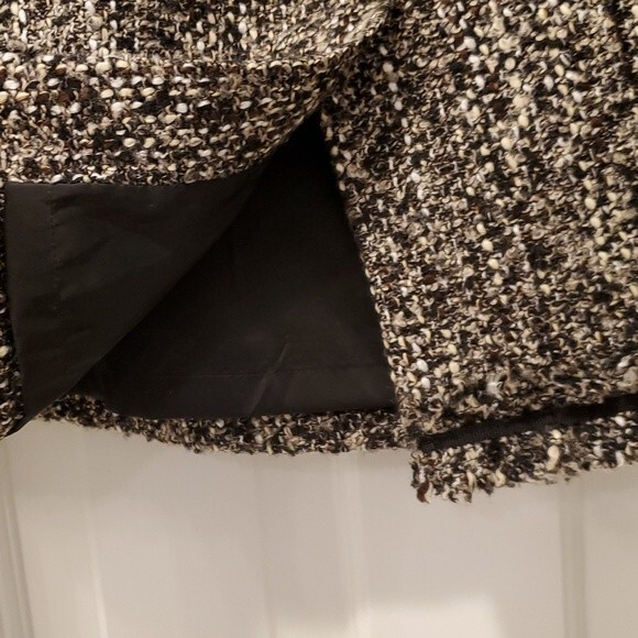TALBOTS TWEED STRAIGHT BLACK TEXTURED WOOL SKIRT SIZE 10P 10 PETITE BOUCLE - Picture 8 of 14